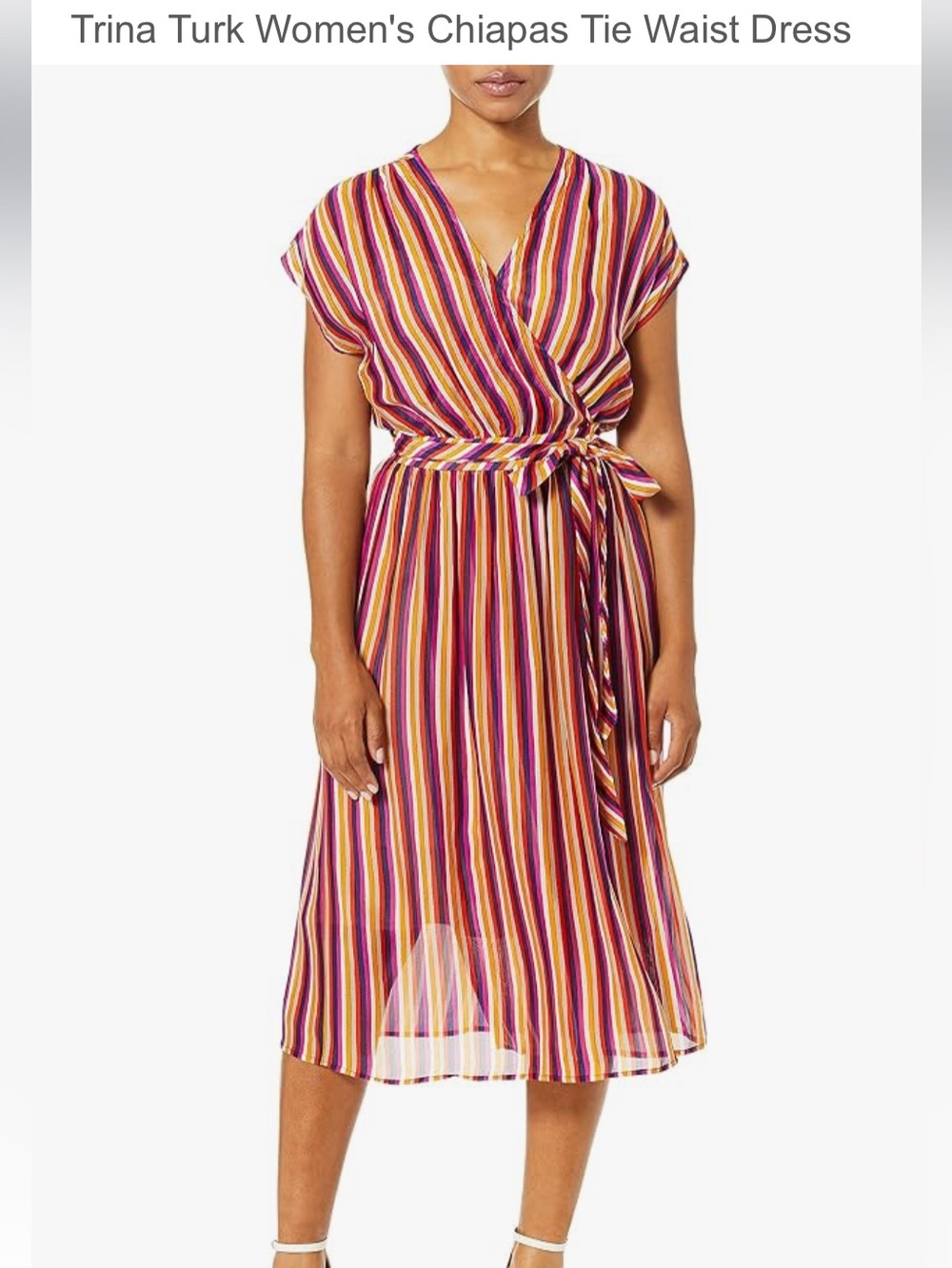 Trina Turk Chiapas Dress 2 / S stripy wrap cruise cover beach summer vacation